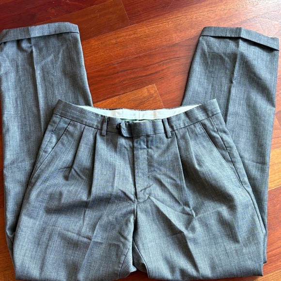 Classic Charcoal Gray 100% Wool Dress Trousers - Size 32 x 30 - Picture 5 of 12